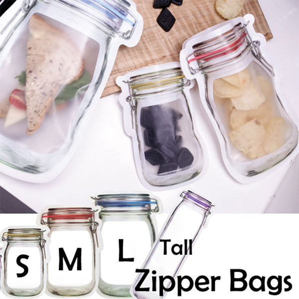 Reusable Mason Jar Zipper Bags