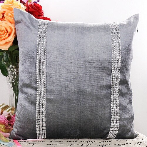 45X45cm Luxury Velvet Fabric Diamond Pillow Cover