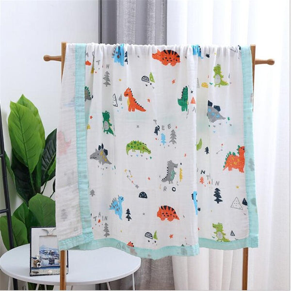 110x120cm 4 and 6 Layers Muslin Bamboo Cotton Newborn Baby Receiving Blanket Swaddling Kids Children Baby Sleeping Blanket