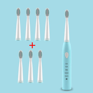 Buy blue-set Ultrasonic Sonic Electric Toothbrush Rechargeable Tooth Brushes Washable Electronic Whitening Teeth Brush Adult Timer Toothbrush