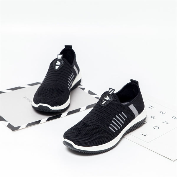 Women Flat Shoes Knit Woman Casual Slip on Vulcanized Shoes Female Mesh Soft Breathable Women's Footwear for Ladies Sneaker