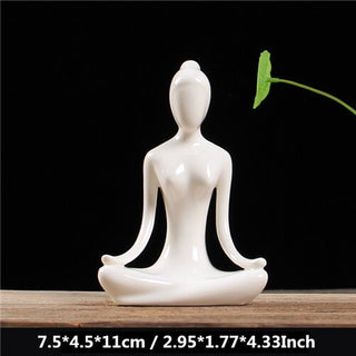 Buy 5 VILEAD 12 Styles White Ceramic Yoga Figurines Ename Yoga Miniatures Abstract Yog Stattues Yoj Figurines Vintage Home Decor