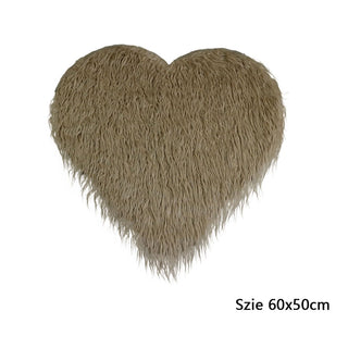 Buy camel-heart-shaped Clearance 75X50cm Newborn Baby Infant Photo Blanket Fake Fur Rug Blanket Plush Photography Background Prop Basket Stuffer Filler