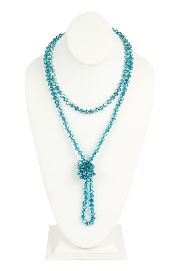 8mm Longline Hand Knotted Necklace