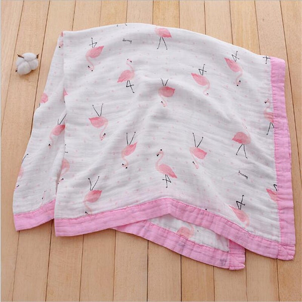 110x120cm 4 and 6 Layers Muslin Bamboo Cotton Newborn Baby Receiving Blanket Swaddling Kids Children Baby Sleeping Blanket