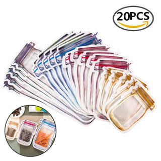 Buy 20pcs Reusable Mason Jar Zipper Bags