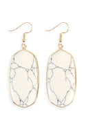 Natural Oval Stone Earrings