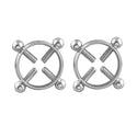 1 Pair 2 Pcs Stainless Steel Round Non Piercing Nipple Ring