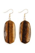 Natural Oval Stone Earrings