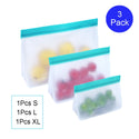 Food Storage Bag Reusable Freezer Bag PEVA Ziplock Silicone Bag Leakproof Top Kitchen Organizer