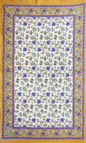 Floral Printed Wall Hanging Picnic Tapestry -Beige/Blue