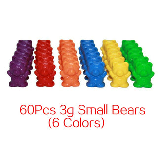 Buy 60pcs-small-bears Kids Math Match Game Counting Bears Montessori Number Cognition Rainbow Matching Game Educational Toys for Children Toddler Gift