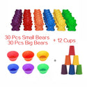 Kids Math Match Game Counting Bears Montessori Number Cognition Rainbow Matching Game Educational Toys for Children Toddler Gift