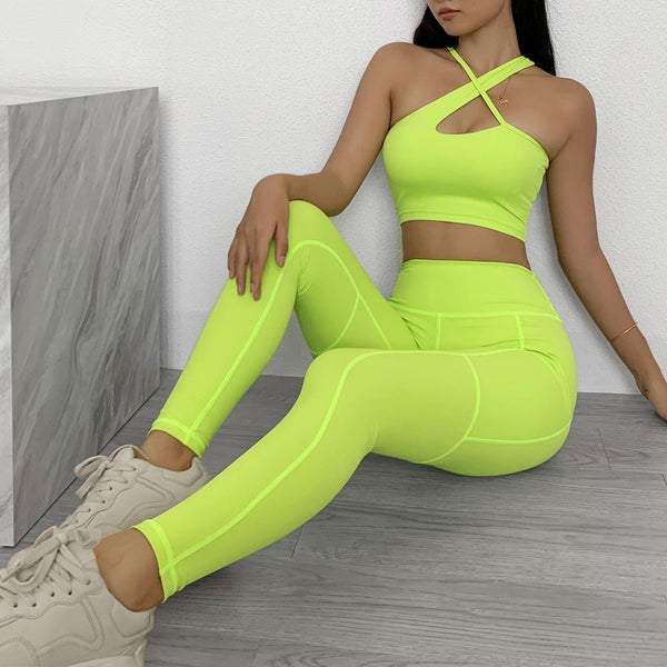 Sportwear Women Yoga Sets Fitness Wear 2peice Suits High Waist Legging Top Bra Gym Running Clothing Outfit Sport Suit,LF211