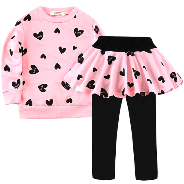 Toddler Girls Clothes Kids Autumn Winter T Shirt Pants Christmas Clothes Girls Printed Outfits Sport Suit Children Clothing Set