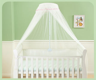 Buy pink Summer 0-3 Years Baby Bed Crib Netting Hung Dome Mosquito Net With Holder Self-Stand Hanging Net Curtain Kids Infant Bed Canopy