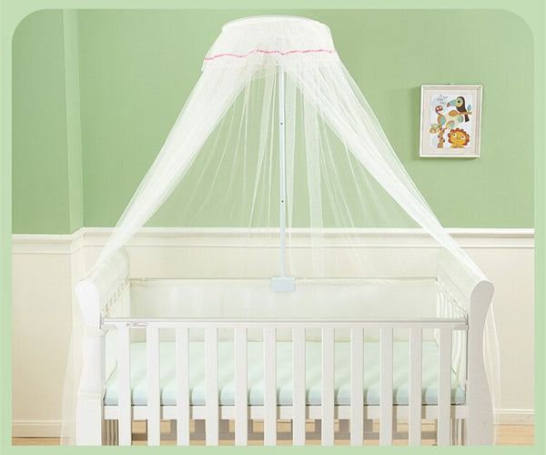 Summer 0-3 Years Baby Bed Crib Netting Hung Dome Mosquito Net With Holder Self-Stand Hanging Net Curtain Kids Infant Bed Canopy