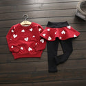 Toddler Girls Clothes Kids Autumn Winter T Shirt Pants Christmas Clothes Girls Printed Outfits Sport Suit Children Clothing Set