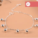 925 Sterling Silver Flower Star Charm Bracelet