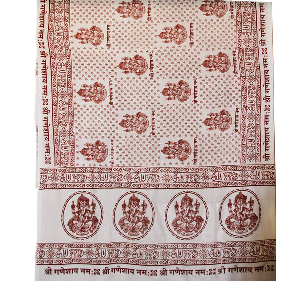 Om Ganesha Hindu Yoga Mantra Meditation Prayer Shawl- White