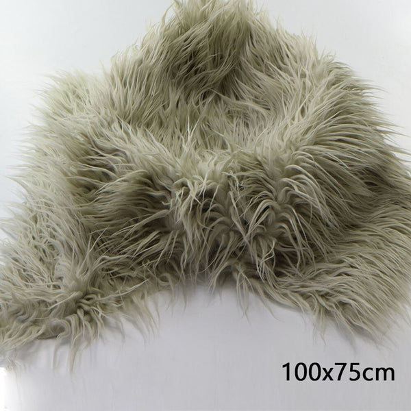 Clearance 75X50cm Newborn Baby Infant Photo Blanket Fake Fur Rug Blanket Plush Photography Background Prop Basket Stuffer Filler