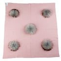 Geebro Newborn Warm Wool Swaddling Blanket With 15cm Real Raccoon Fur Pompom