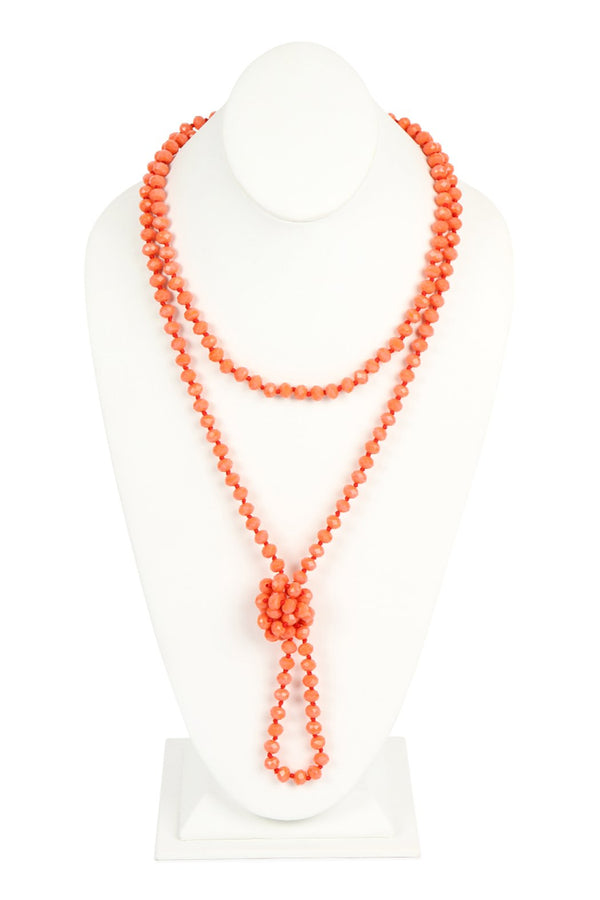 8mm Longline Hand Knotted Necklace