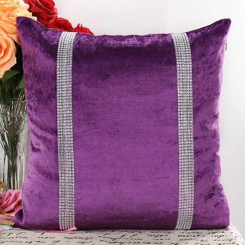 45X45cm Luxury Velvet Fabric Diamond Pillow Cover