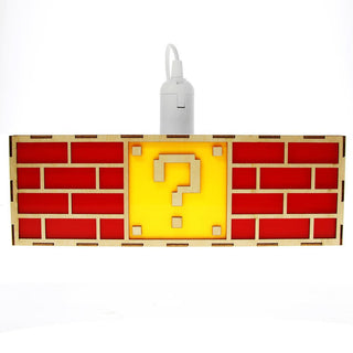 Buy yellow Colorful Video Game Question Mark Block Hanging Lamp Creative Wood Ceiling Pendant Light Elegant Lamp Gift for Game Lover Kids