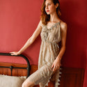 French Elegant Female Sexy Sling Lace Nightgown