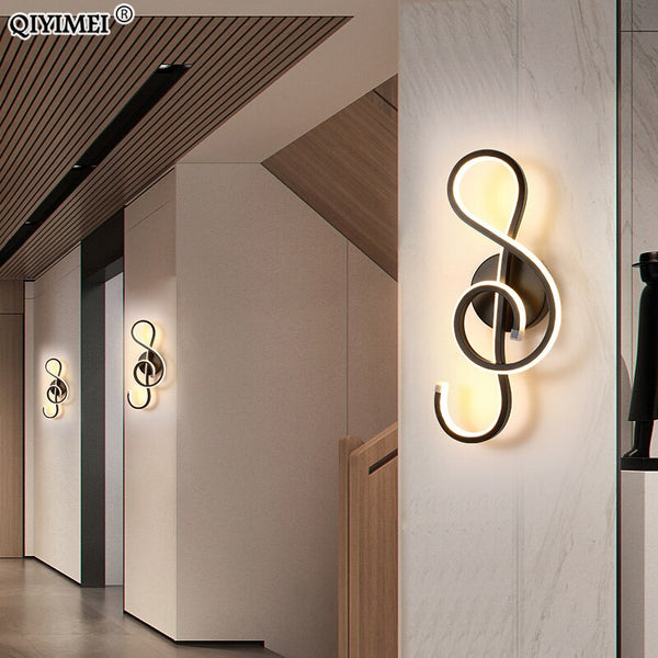 Modern Minimalist Wall Lamps Living Room Bedroom Bedside 16W AC96V-260V LED Sconce Black White Lamp Aisle Lighting Decoration