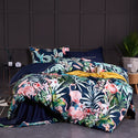 Chinoiserie Style Birds Leaves Printed Egyptian Cotton Soft Duvet Cover Bed Sheet Fitted Sheet Set King Queen Size Bedding Set