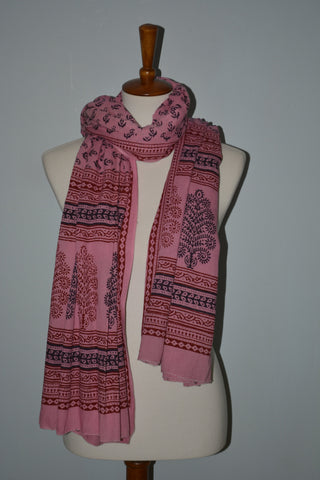 Block Printed Floral Scarf