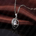 Top Quality 925 Sterling Silver Wedding Jewelry Set Necklace Earrings for Women Crystal Heart LOVE Anniversary Gift