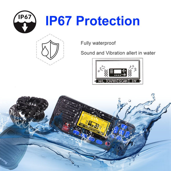 Recent RS-509MG 25W VHF 156.000-162.000MHz Fixed Marine Radio With GPS Walkie Talkie IP67 Waterproof Mobile Boat VHF Radio Stati