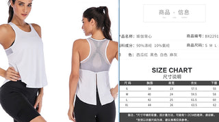 Buy white New Women Fitness Sports Shirt Sleeveless Yoga Top Running GymShirt Vest Athletic Undershirt Yoga Gym Wear Tank Top Quick Dry