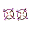 1 Pair 2 Pcs Stainless Steel Round Non Piercing Nipple Ring