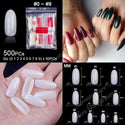 TKGOES 250 Pieces Same Size, 500 Pieces 10 Sizes Acrylic Oval Nail Tips False Nails Clear Full Cover Fake Nail Art Tips French - Webster.direct