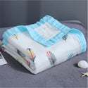 110x120cm 4 and 6 Layers Muslin Bamboo Cotton Newborn Baby Receiving Blanket Swaddling Kids Children Baby Sleeping Blanket