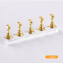 5pcs/Set Nail Practice Base Fake Nails Showing Stand Clay Finished Nail Art Finger Rest Nail Tip Seat Magnetic Nail Holder