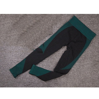 Buy dark-green-pants Women&#39;s Seamless Yoga Set Summer Long-Sleeved T-Shirt Yoga Clothing Sports Fitness Bra Elastic Running Training Yoga Pants