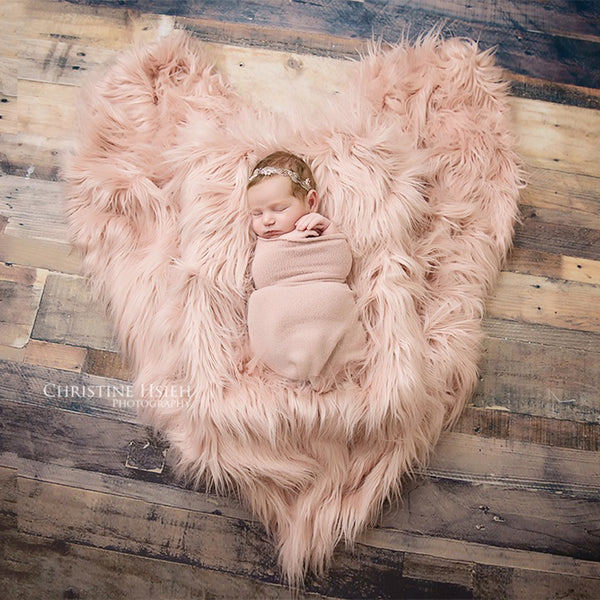 Clearance 75X50cm Newborn Baby Infant Photo Blanket Fake Fur Rug Blanket Plush Photography Background Prop Basket Stuffer Filler