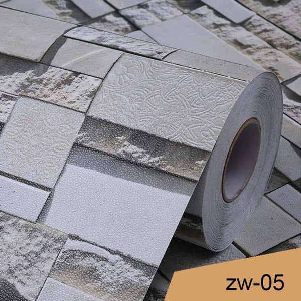 Vintage 3D Brick Pattern Wallpaper